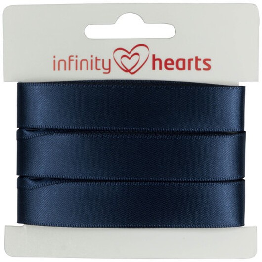 Infinity Hearts Satinband Dubbelsidigt 15mm 370 Marin - 5m