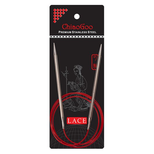 ChiaoGoo Red Lace Rundstickor Rostfritt Kirurgiskt Stål 100 cm 6,5 mm
