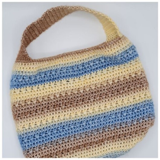 Anemonväska av Rito Krea - nätväska virkmönster 30x40-40x50 cm