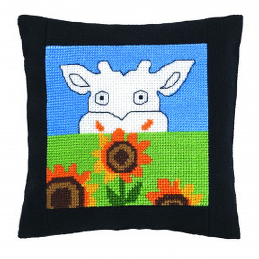 Permin Broderikit Kudde Ko 14x14cm