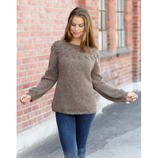 Flor de Canela by DROPS Design - Blus stickmönster str. S - XXXL