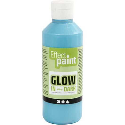 Glow in the Dark, Självlysande Färg, fluorescerande ljusblå, 250 ml/ 1