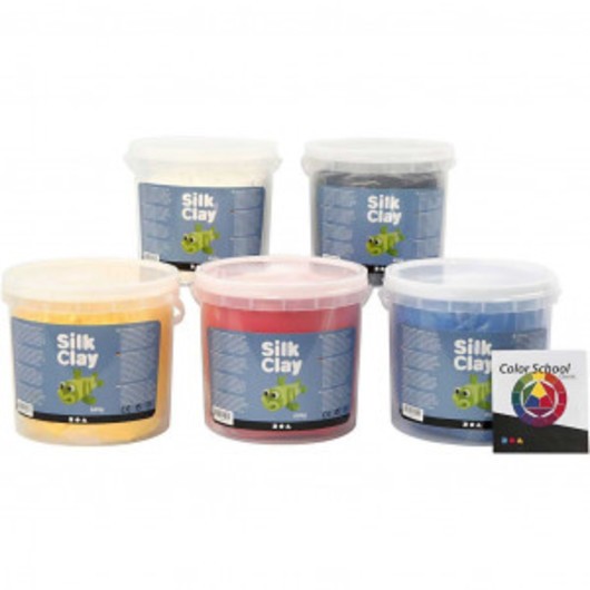 Silk ClayÂ®, primärfärger, 5x650 g/ 1 förp.