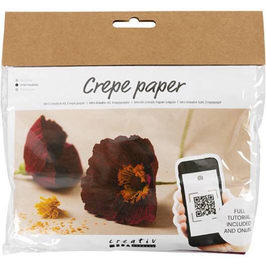 Mini DIY Kit Crepepapper, Poppies, Stretch/crepe: 180%, 105 g, 1 frp.