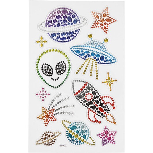 Diamond stickers, rymden, ark 10x16 cm, 1 ark