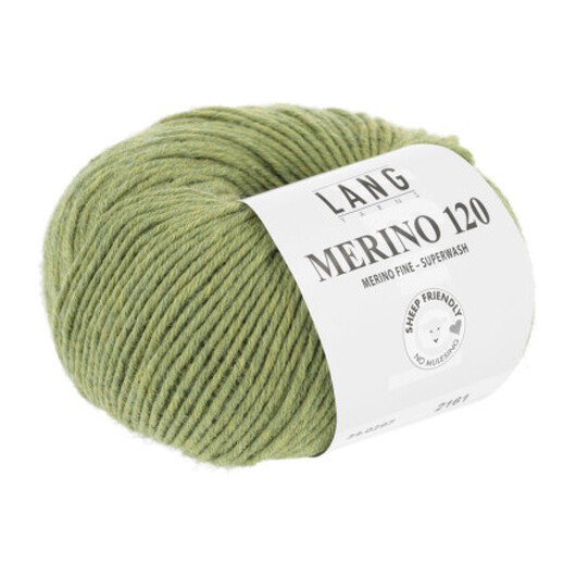 Long Yarns Merino 120 Garn 297 Ljus Oliv Melange