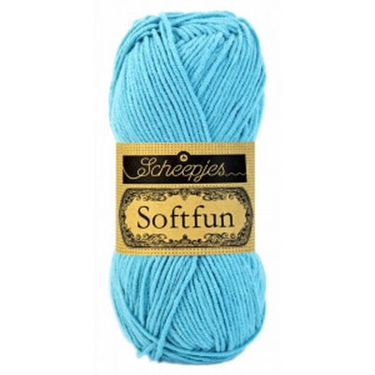 Scheepjes Softfun Garn Unicolor 2423 Ljus Turkosblå