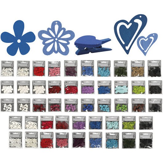 Träddekorationer, Innehållet kan variera, Ass. färger, 50 frp. / 1 pk.