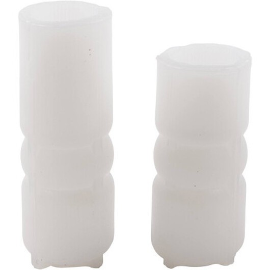 Silikonform, Rillad cylinder med båge, H: 11+14 cm, diam. 4+4 cm, 2 st / 1 frp.