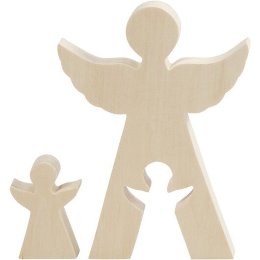 2i1-figur, änglar, H: 7,8+20 cm, D: 2 cm, B: 4,5+14,3 cm, 1 set
