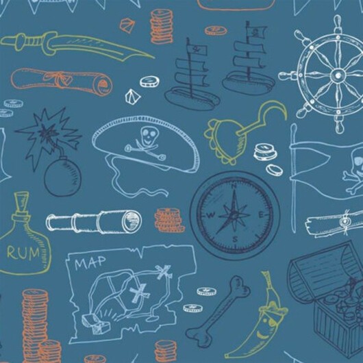 Bomullsjersey Print Tyg 150cm 004 Pirater - 50cm