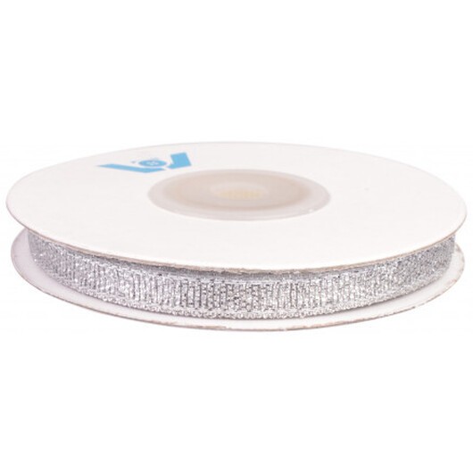 Band Lurex Polyester Silver 6mm - 10 m