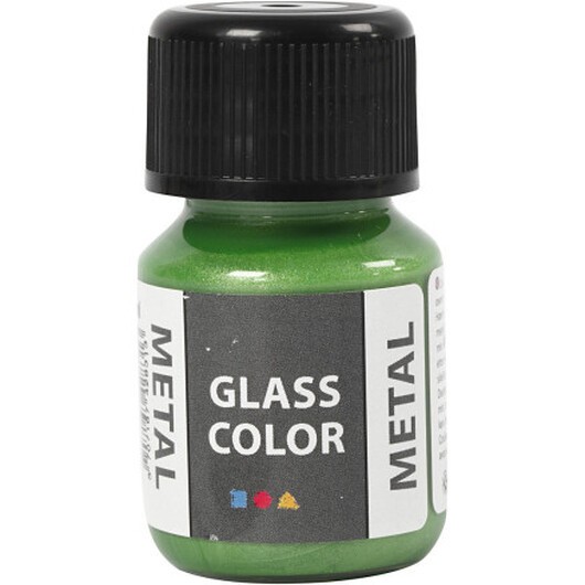 Glasfärg metall, grön, 30 ml/ 1 flaska