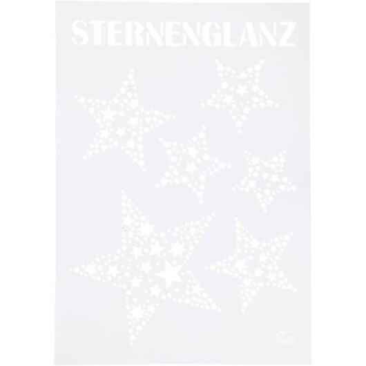 Stencil, stjärnglans, A4, ark 210x297 mm, 1 st.
