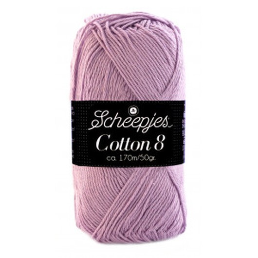 Scheepjes Cotton 8 Garn Unicolor 529 Ljus Lila