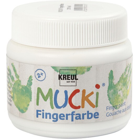 Mucki Fingerfärg, vit, 150 ml/ 1 burk