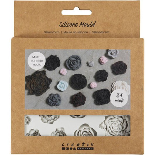 Silikonform, Rosor, H: 0,5-1 cm, L: 0,8-4 cm, 1 st.