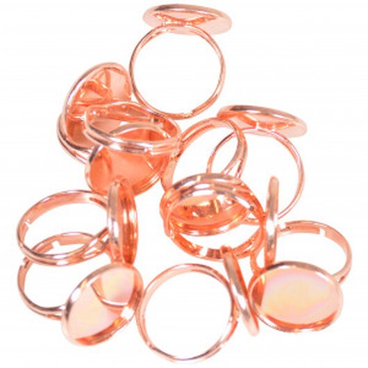 Infinity Hearts Fingerring DIY Järn Roséguld 16mm - 10 st.