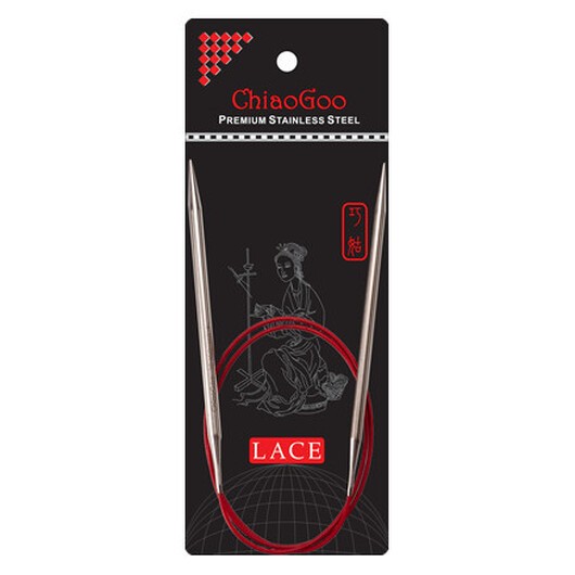 ChiaoGoo Red Lace Rundstickor Rostfritt Kirurgiskt Stål 60 cm 4 mm