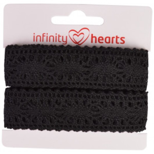 Infinity Hearts Spetsband Polyester 25mm 11 Svart - 5m