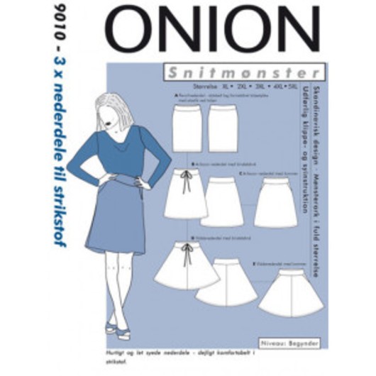 ONION Snittmönster Plus 9010 3 x Kjol Str. XL-5XL