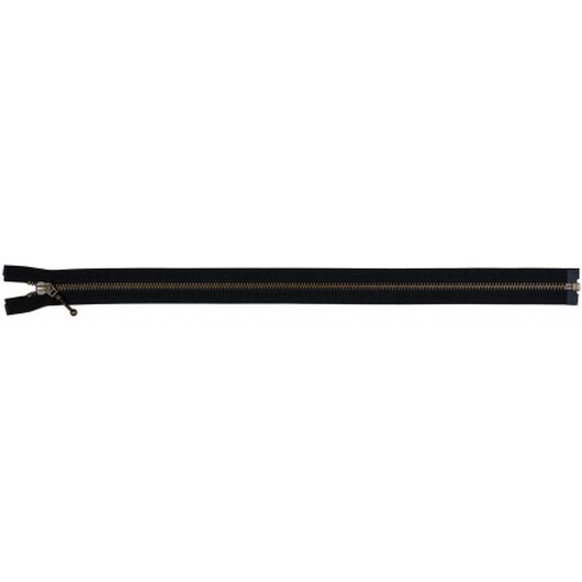 YKK Delbar Dragkedja/Blixtlås Antik Mässing Svart 6mm - 45cm