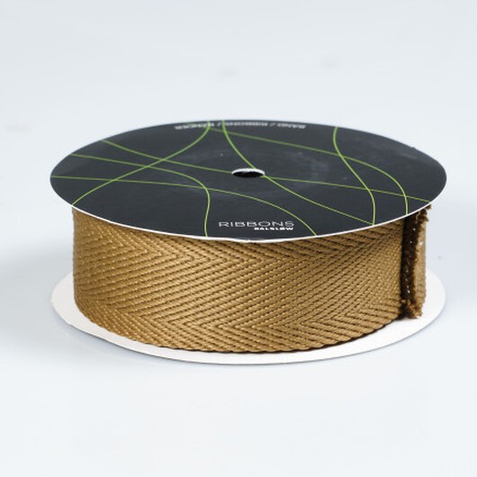 Infinity Hearts Väskrem Fiskbensmönstrad Polyester 38mm 004 Gyllene Brun - 3m