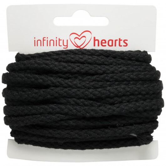 Infinity Hearts Anoraksnöre Bomull rund 5mm 990 Svart - 5m