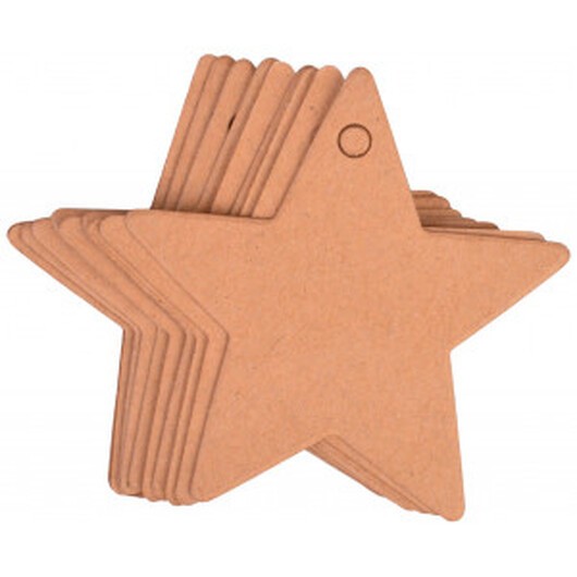 Infinity Hearts Till och Från Kort Stjärna i Kartong Brun 5,5x5,5cm - 10 st.