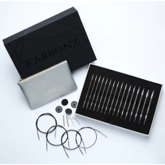 Knitpro Karbonz Box of Joy Set med utbytbara rundnålar 3,5-8 mm 8 stor