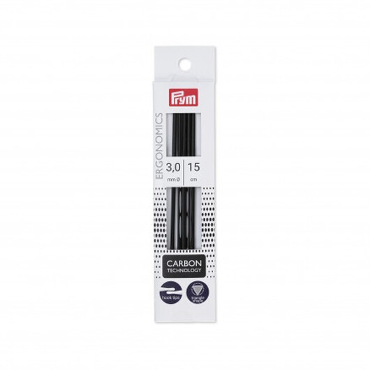 Prym Ergonomics Strumpstickor Carbon 15cm 3,00mm