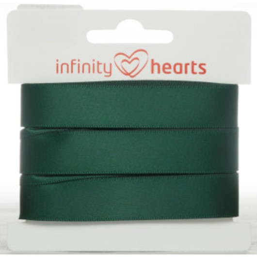 Infinity Hearts Satinband Dubbelsidigt 15mm 587 Mörk Grön - 5m