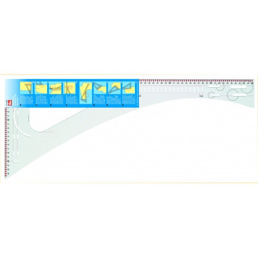 Prym Multifunktionell Skräddar-Vinkellinjal Transparent 60x24cm - 1 st