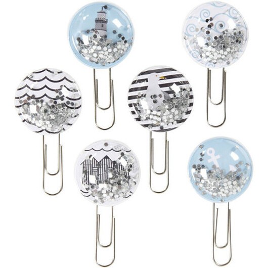 Shaker clips, L: 49 mm, Dia. 25 mm, svart, blå, grå, vit, 6 st./ 1 förp.