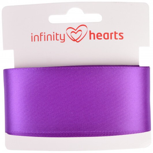 Infinity Hearts Satinband Dubbelsidig 38mm 465 Lila - 5m