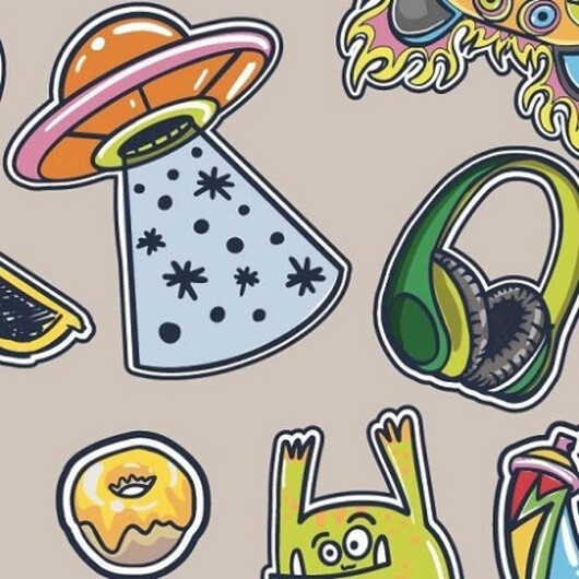 Bomullsjersey Print Tyg 150cm 008 Stickor - 50cm