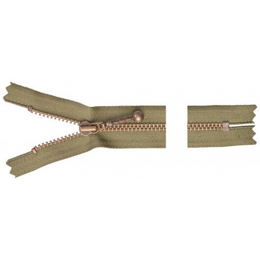 YKK Dragkedja/Blixtlås Antik Mässing 20cm 4mm Army