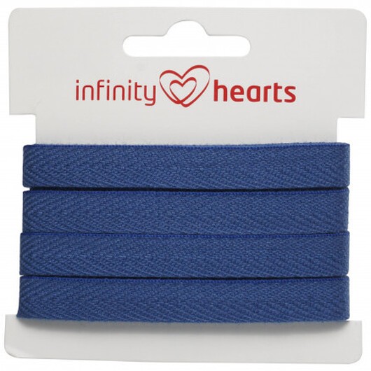 Infinity Hearts Bomullsband Fiskbensvävt 10mm 07 Blå - 5m