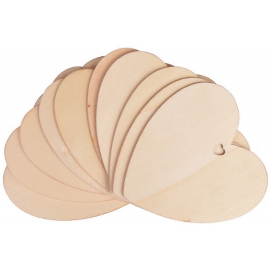 Infinity Hearts Till och Frånkort Hjerte Træ Natur 10x10cm - 10 stk