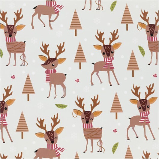 Presentpapper, Bambi, B: 50 cm, 80 g, isblå, 100 m/ 1 rl.