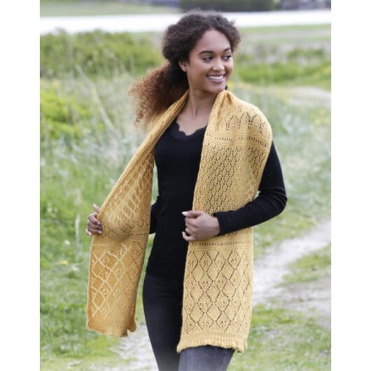 Dreamy Daffodil by DROPS Design - Halsduk Stickmönster 156x35 cm