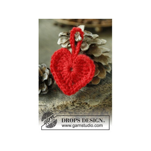 Heart of the Season by DROPS Design - Julhjärtan Virk-mönster 5 cm - 25 st