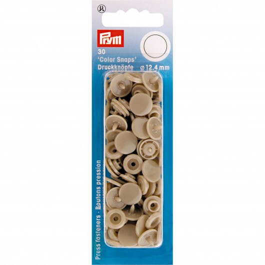 Prym Color Snaps Tryckknappar Plast Rund Champagne 12,4mm - 30 st.