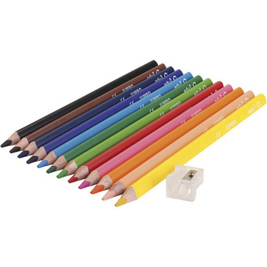 tjocklek 10 mm, kärna 5 mm, mixade färger, 12 st./ 1 förp.