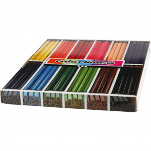 Colortime Färgpennor, mixade färger, L: 17,45 cm, kärna 5 mm, JUMBO, 1