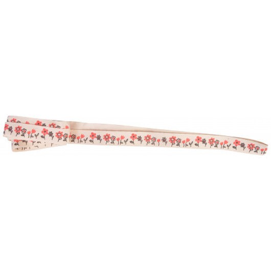 Infinity Hearts Tygband/Labelband Blommotiv Röd/Svart 15mm - 3 meter