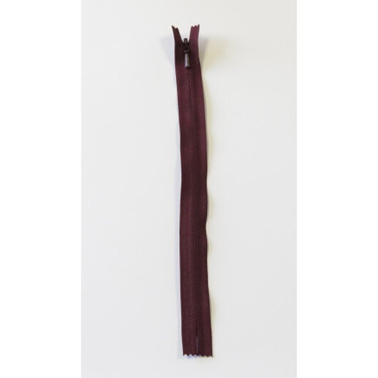 YKK Osynlig Dragkedja/Blixtlås Fast Mörk Bordeaux 4mm - 23cm
