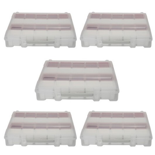 Infinity Hearts Hobby Box/Plastlåda med 20 löstagbara fack Plast Transparent/Vit/Röd 40,4x34,9x7,3cm 5 st.