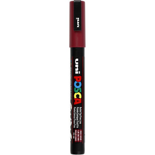 Posca Marker , nr. PC-3M, spets 0,9-1,3 mm, Fine, red wine, 1 st.