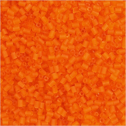 Rocai-pärlor 2-klippta, diam. 1,7 mm, storlek 15/0, hålstorlek 0,5 mm, transparent orange, 25g/ 1 frp.